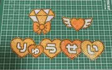 나니와단시 오오니시 류세이 부채 데코 데코 부채 부품 오렌지