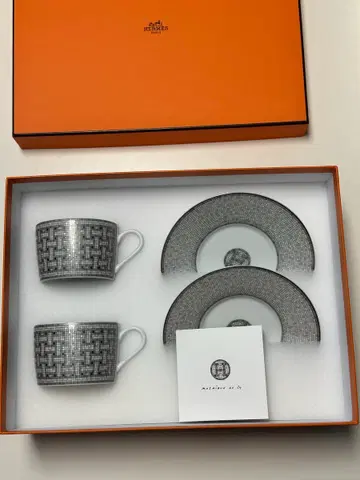 2조세트가격)에르메스 모자이크 Mosaique au 24 platinum 티컵세트 2개일괄