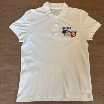 LACOSTE HYERES 자수 피케 셔츠 화이트 FR2 US XS
