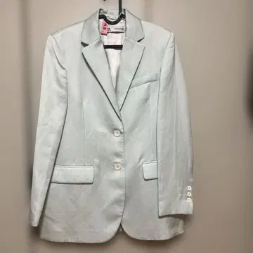 ZARA 레이온 린넨 싱글 자켓 라이트 블루