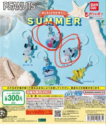 스누피 메지루시 액세서리 SUMMER 스누피 A, C 2종