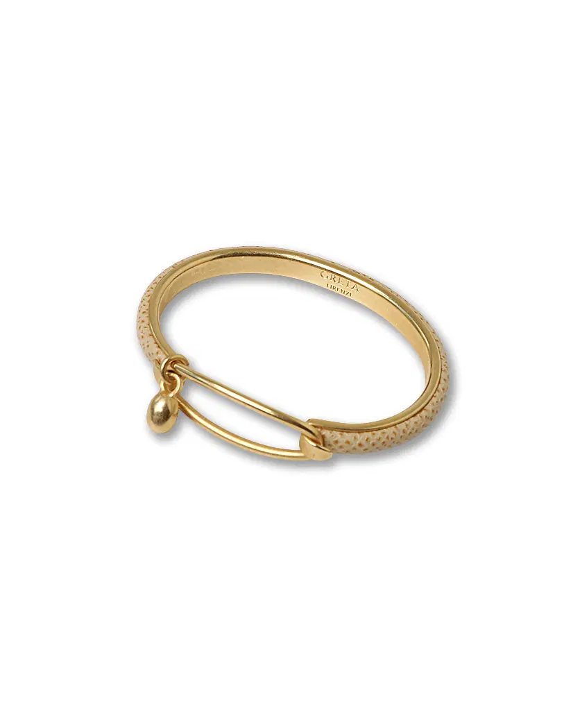 Greta Ivory Luxury Pattern Florence 24K Gold Plated Bracelet