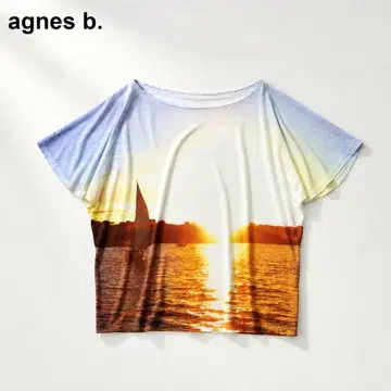 새상품급 agnes b. tara 전사 프린트 T셔츠 2