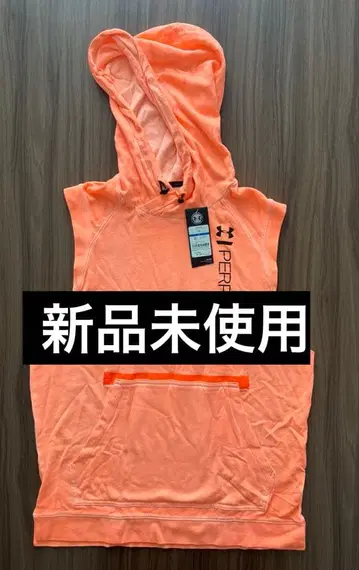 [ 미사용 새상품 ] 언더아머 슬리브리스 후드티 XL 오렌지 후디