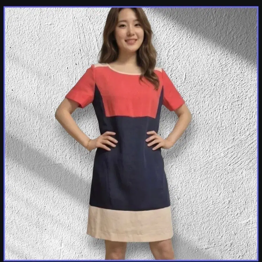 여성 배색 원피스