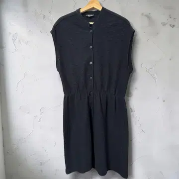 A.P.C. 코튼 프렌치 슬리브 셔츠 원피스 블랙 M 밴드 카라