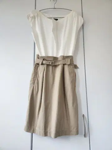 ESCADA 에스카다 도킹 원피스 XS 베이지 화이트