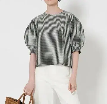 UNITED ARROWS 코쿤 슬리브 보더 T셔츠