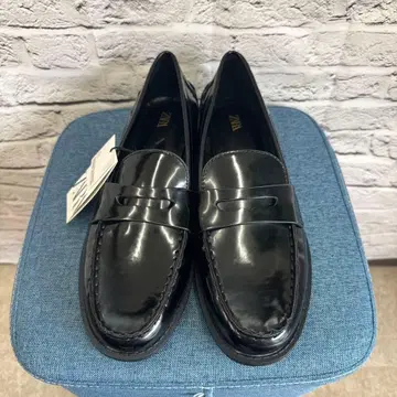 ZARA 여성용 페니 로퍼 블랙 37 24.0cm(B-9)