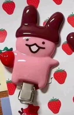 아폴로 토끼 딸기 헤어 클립