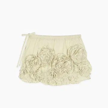SINOON rose frill mini skirt Yellow