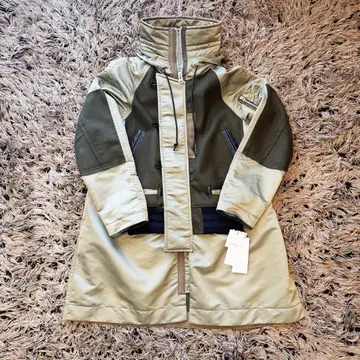 Sacai 사카이 21AW 나일론 절개 도킹 봄버 울 코트