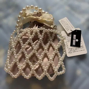 미사용 MARY QUANT 펄 링크 백 숄더 없음
