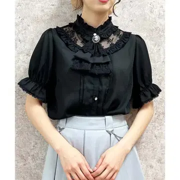 axes femme 로즈 카메오 x 자보 블라우스 L 사이즈 블랙