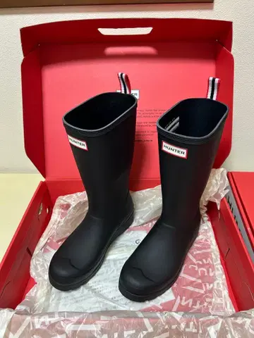 미사용 새상품 HUNTER 레인부츠 블랙 24cm 수납 봉투 포함