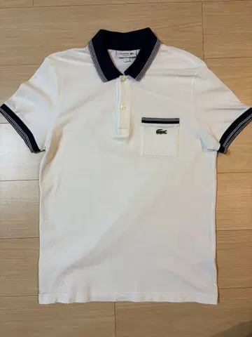 LACOSTE 피케 셔츠 화이트 네이비