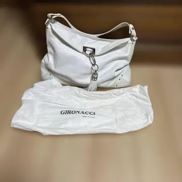GIRONACCI 이탈리아제 가죽 숄더백 화이트