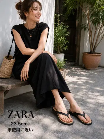 ZARA 자라 플립플랍 23.5cm 주트풍 미사용급 여성용