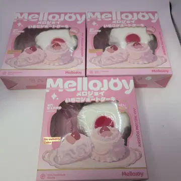 Mellojoy 딸기 쇼트 케이크 슬라이스 스퀴즈 3개 세트