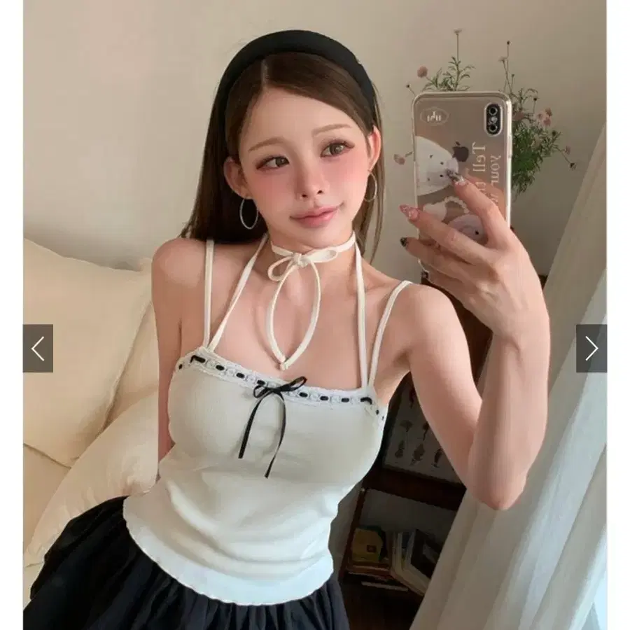 grl 그레일 스나계 컵 레이스 리본 케미솔 아이보리 S 레이어드 브라탑 탑