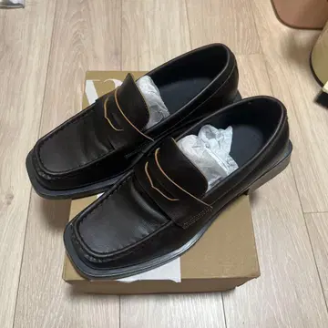 [ 선착순 ] ZARA 남성용 페니 로퍼 다크 브라운 41