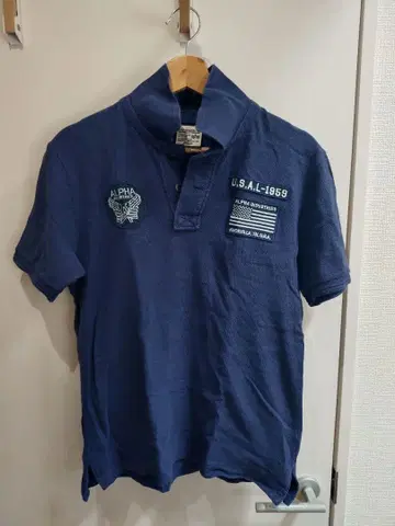 Alpha Industries 피케 셔츠 네이비