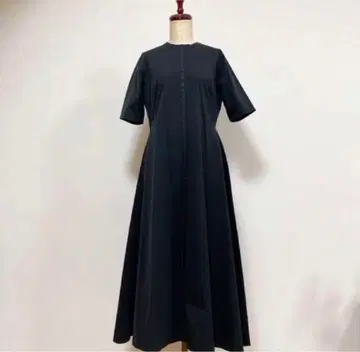 블랙 롱 원피스 반팔