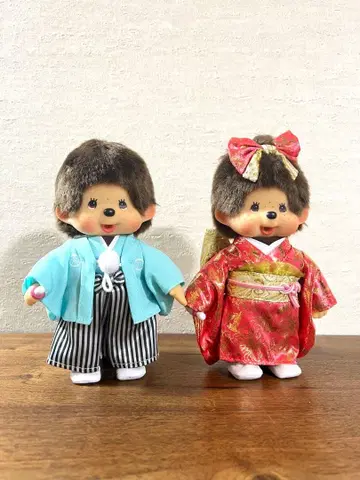[ 새상품 미사용 ] 몽치치 봉제 인형 일본 의류 커플 세트 일본 기모노 기모노