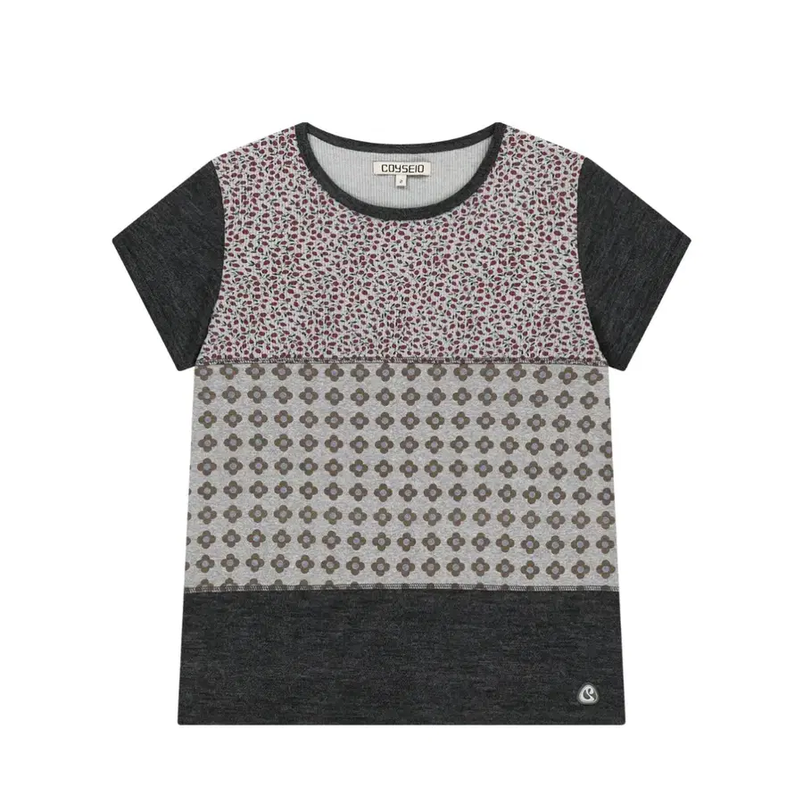 코이세이오 FLOWER PATCHWORK T-SHIRT GREY