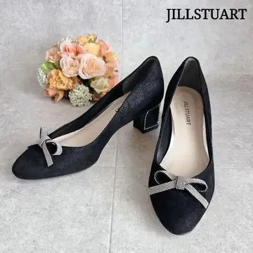 JILLSTUART 비쥬 리본 라메 펌프스 블랙 22.5cm
