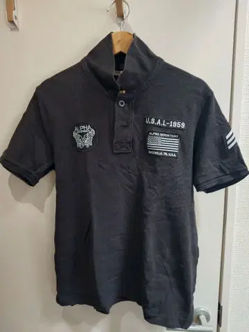 ALPHA INDUSTRIES 피케 셔츠 블랙