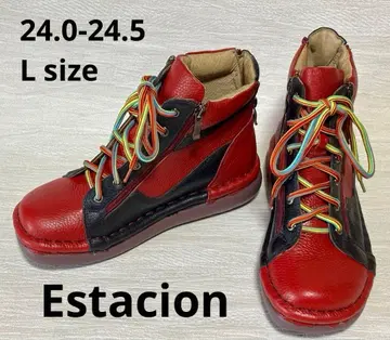 Estacion 에스타시온 천연 가죽 하이컷 스니커즈 부츠 L 사이즈