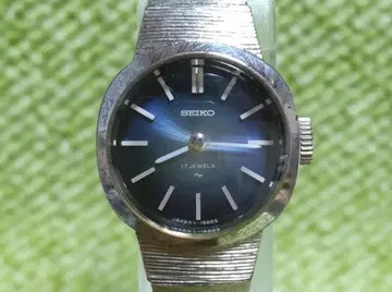 [가동품] SEIKO 여성용 손목시계 수동 와인딩 블루 다이얼 실버 컬러