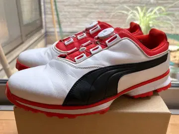 PUMA 보아식 골프화 화이트 레드