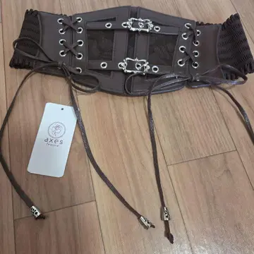 axes femme 레이스업 코르셋 벨트 브라운