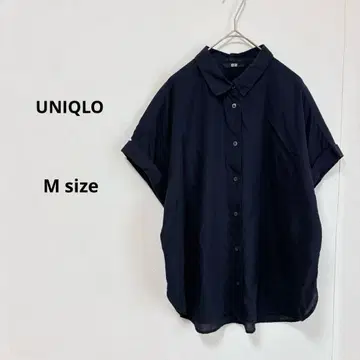UNIQLO 유니클로 소프트 코튼 셔츠 M 네이비 반팔