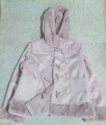 NICE CLAUP 페이크 무스탕 더플 코트 연보라