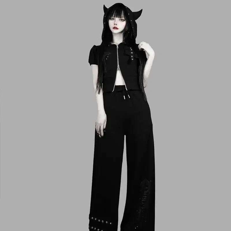Dimmoire Evil Cat Hooded Zip-up Black | Bunjang Global