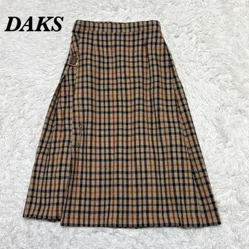 [ 새상품급 ] Daks 종아리 기장 플리츠 스커트 60-88 울 브라운