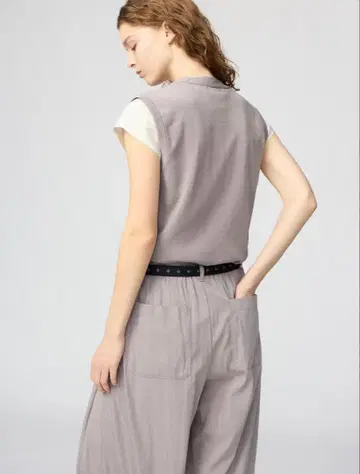 택 포함 새상품 UNIQLO U 이지 개더 팬츠 S 그레이