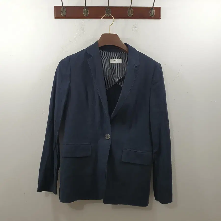 90 헤지스 여성 네이비 싱글 데일리 블레이저