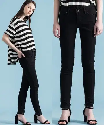 Levi's 711 동양인 스키니 핏 블랙 스트레치 데님 팬츠 24