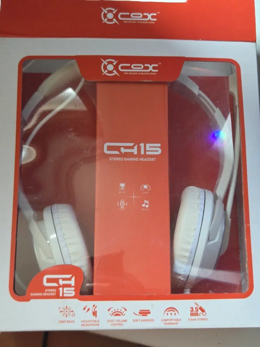 COX CH15 스테레오 게이밍 헤드셋 화이트