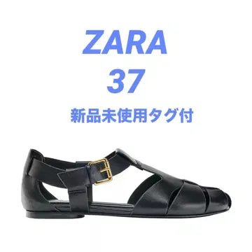 [ 미사용 새상품 택 포함 ] ZARA 자라 플랫 케이지 샌들 37
