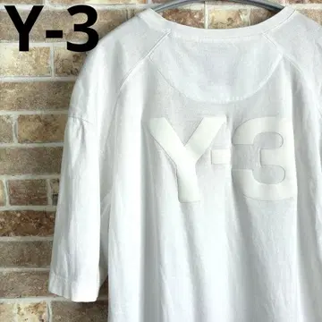 Y-3 쓰리 백 빅 로고 오버 사이즈 T셔츠 화이트 M
