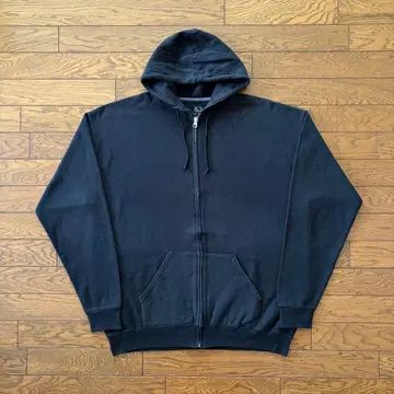 프룻 오브 더 룸 지퍼 후드티 블랙 무지 XL