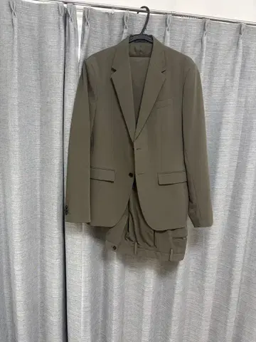 ZARA 남성용 슬림핏 수트 셋업 카키