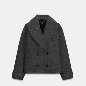 ZARA 피 코트 숏 기장 그레이