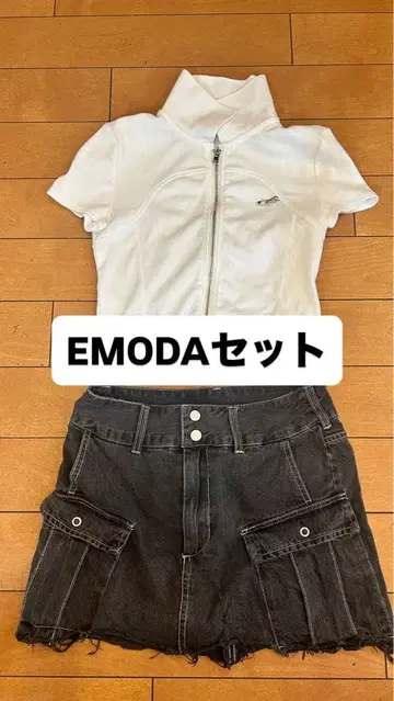 EMODA 셋업 상의 미니 스커트 여아