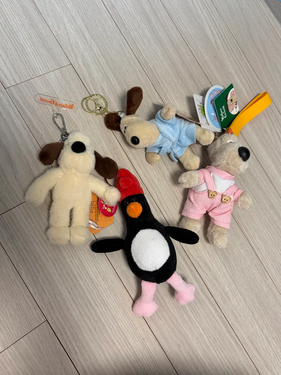 윌레스와 그로밋 키링 인형 일괄